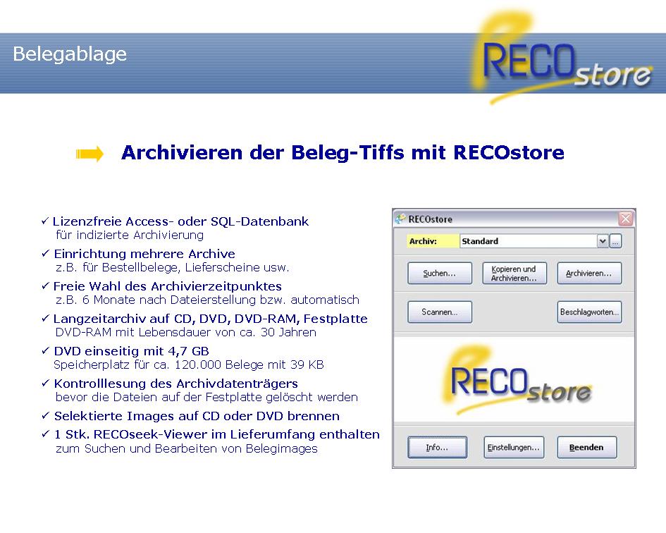 RECOstore Belegablage