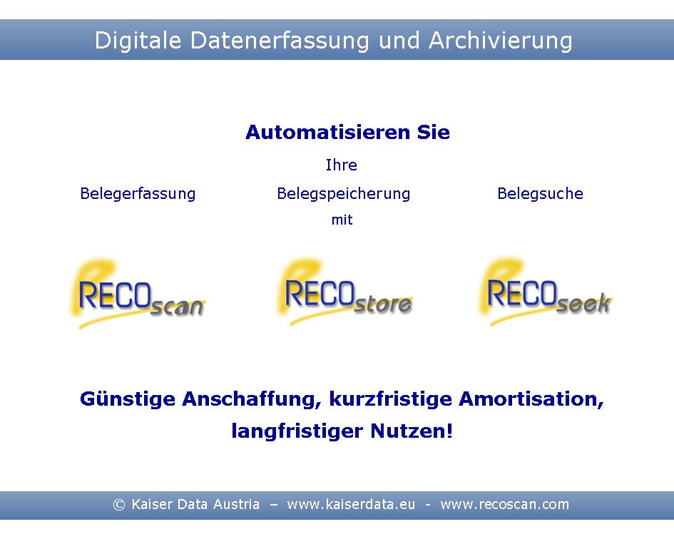 RECOscan - RECOstore - RECOseek