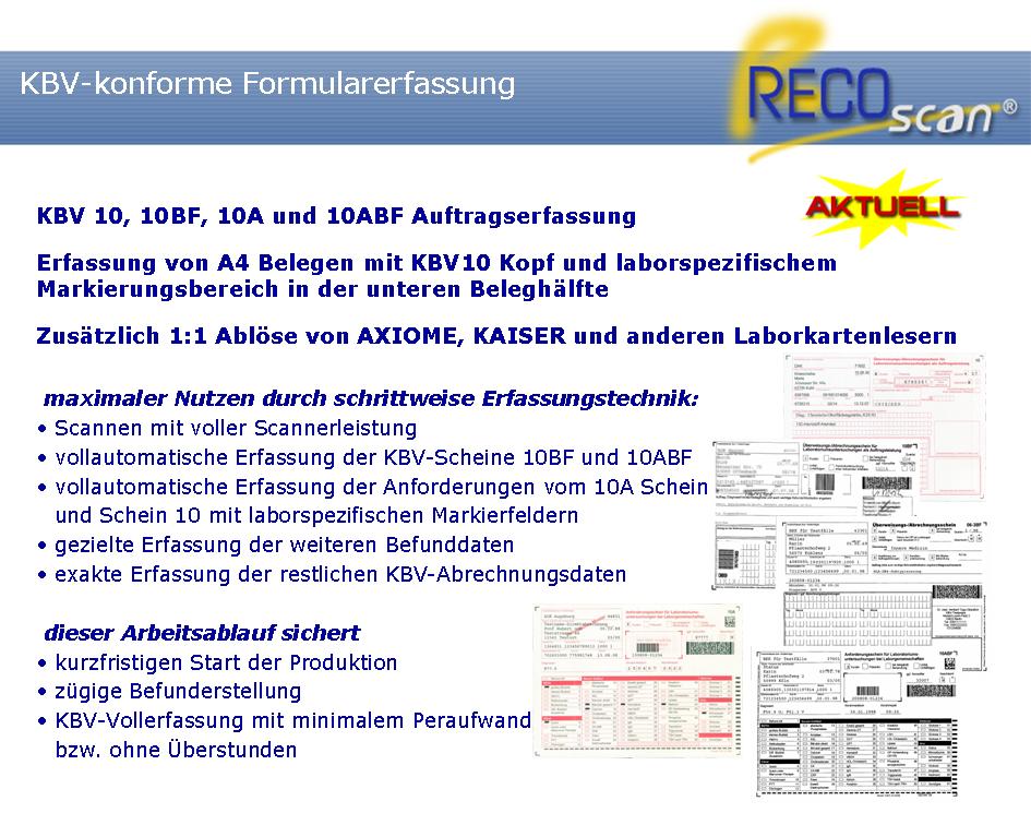 RECOscan KBV-konforme Formularerfassung